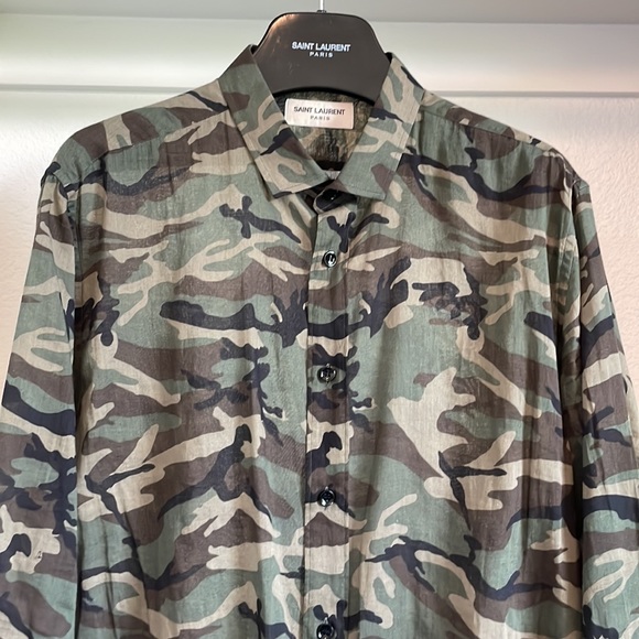 Saint Laurent Men’s Camouflage Print Shirt - Picture 3 of 6
